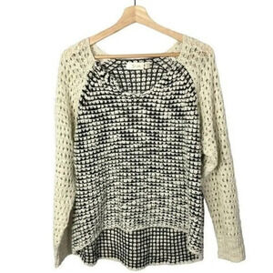 Boutique RD Style Black & White Knit Raglan Sleeve Sweater L